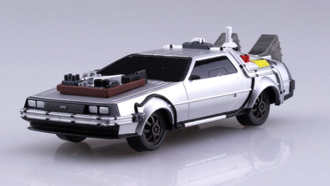 Aoshima Car Models 1/43 Pullback DeLorean Car Rail Version Back to the Future III Kit