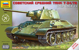 Zvezda Military 1/72 Soviet T34/76 Med Tank Snap Kit