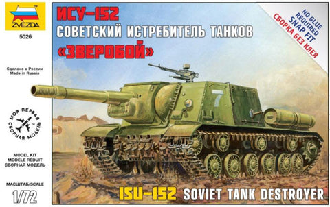 Zvezda Military 1/72 Soviet ISU52 Tank Destroyer Snap Kit