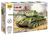 Zvezda Military 1/72 Soviet T34/85 Medium Tank Snap Kit