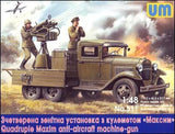 Unimodel Military 1/48 Quad Maxim Anti-Aircraft MG on GAZ-AA Truck Chassis Kit