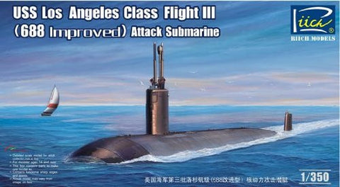 Riich Model Ships 1/350 USS Los Angeles Class Flight III (688 Improved) Attack Submarine Kit