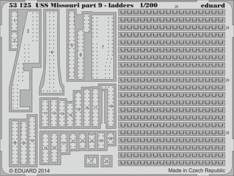 Eduard Details 1/200 Ship- USS Missouri Ladders Pt.9 for TSM