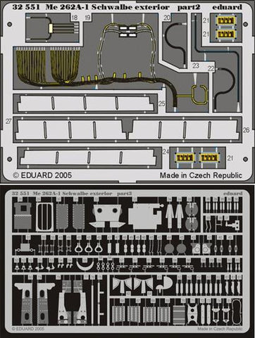 Eduard Details 1/32 Aircraft- Me262A1 Exterior for TSM (Painted)