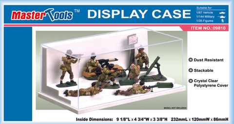 Master Tools Step Display Showcase for 1/64 Autos, 1/32 Figures & 1/87 Tanks (9"L x 4.75"W x 3.4"H) Black Base