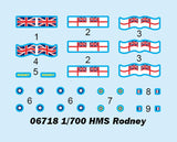 Trumpeter Ship Models 1/700 HMS Rodney British Battleship (New Variant) Kit