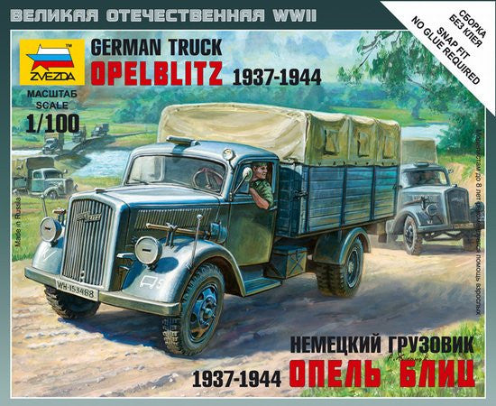 Zvezda Military 1/100 Opel Blitz Truck 1937-44 Snap Kit