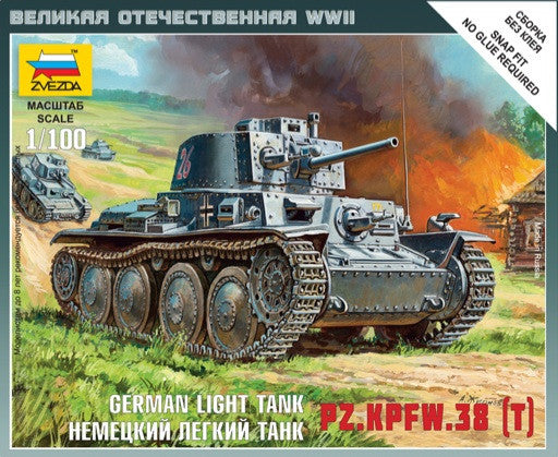Zvezda Military 1/100 PzKpfw 38(t) Light Tank Kit
