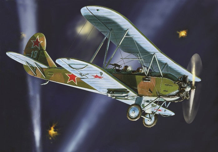Zvezda Aircraft 1/144 WWII Soviet PO2 Bomber BiPlane (Snap Kit)