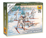 Zvezda Military 1/72 WWII Soviet Ski Troops (5) Snap Kit