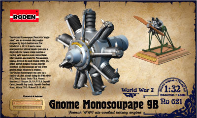 Roden Aircraft 1/32 Gnome Monosoupape 9B WWI Air-Cooled Rotary Aircraft Engine Kit