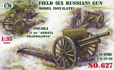 Unimodel Military 1/35 3 Inch ex Russian Model Late 1902 Field Gun Kit