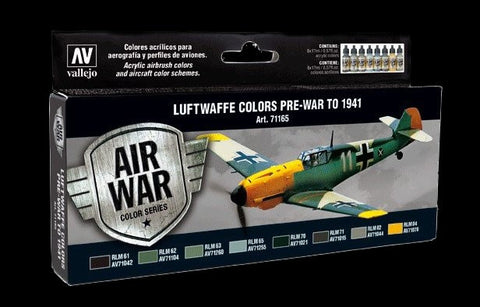 Vallejo Acrylic 17ml Bottle Luftwaffe Colors Pre-War to 1941 Model Air Paint Set (8 Colors) (REVISED)