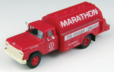 Classic Metal Works HO 1960 Ford Tank Truck - Assembled - Marathon Oil (Red, White)