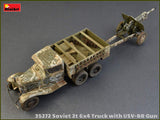 MiniArt Military 1/35 WWII Soviet 2-Ton 6x4 Truck & 76mm USV-BR Gun (New Tool) Kit