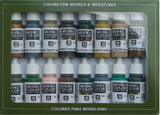 Vallejo Acrylic 17ml  Bottle WWII German Camouflage Model Color Paint Set (16 Colors)