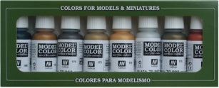 Vallejo Acrylic 17ml  Bottle Metallics Model Color Paint Set (8 Colors)
