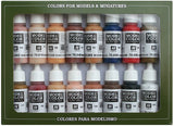 Vallejo Acrylic 17ml Bottle Face & Skin Tones Model Color Paint Set (16 Colors)