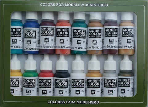 Vallejo Acrylic 17ml  Bottle Medieval Model Color Paint Set (16 Colors)