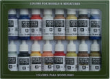 Vallejo Acrylic 17ml Bottle American Colonial Model Color Paint Set (16 Colors)