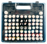 Vallejo Acrylic Military Model Color Paint Set in Plastic Storage Case (72 Colors & Brushes)
