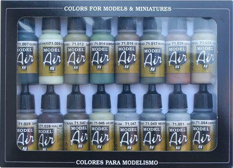 Vallejo Acrylic 17ml  Bottle WWII Allied Forces Model Air Paint Set (16 Colors)