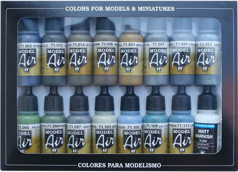 Vallejo Acrylic 17ml  Bottle WWII British Aircraft Model Air Paint Set (16 Colors)