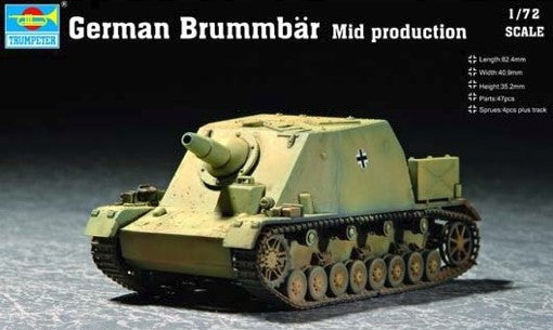 Trumpeter Military Models 1/72 German Brummbar Tank Mid Production Tank Kit