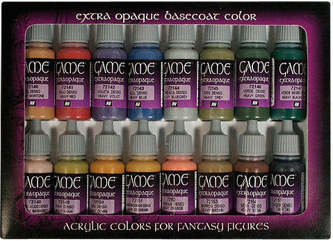 Vallejo Acrylic 17ml Bottle Extra Opaques Game Color Paint Set (16 Colors)