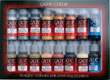 Vallejo Acrylic 17ml Bottle Leather & Metal Game Color Paint Set (16 Colors)