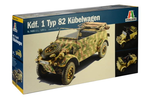 Italeri Military 1/9 WWII Kdf 1 Type 82 Kubelwagen Kit