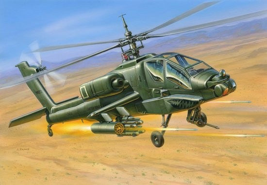Zvezda Aircraft 1/144 US AH64 Apache Attack Helicopter (Snap Kit)