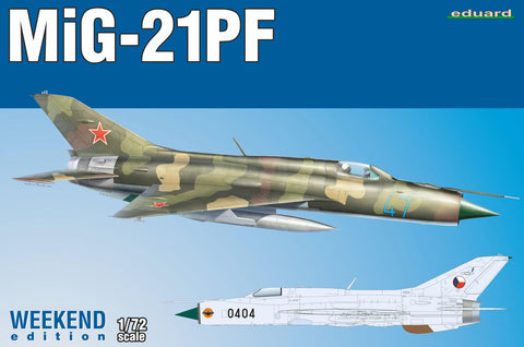 Eduard Aircraft 1/72 MiG21PF Soviet Cold War Jet Fighter Wkd Edition Kit