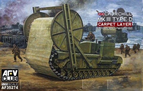 AFV Club Military 1/35 Churchill Mk III Type D Carpet Layer Tank Kit