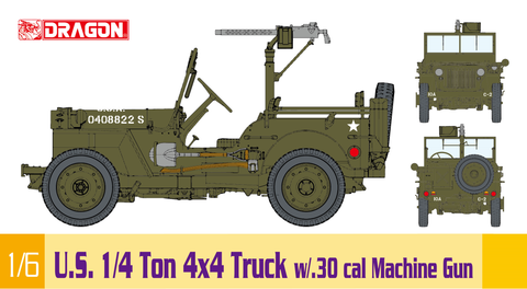 Dragon Military Models 1/6 US 1/4-Ton 4x4 Willys Jeep With .30 Cal Machine Gun Kit