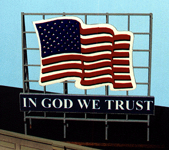 Blair Line All Scale Laser-Cut Wood Billboard Kits - Large for HO, S & O - Patriotic US Flag