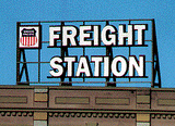 Blair Line All Scale Laser-Cut Wood Billboard Kits - Large for HO, S & O - Freight Station w/30 Railroad Heralds