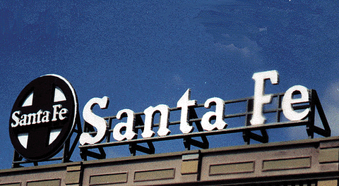 Blair Line All Scale Laser-Cut Wood Billboard Kits - Large for HO, S & O - Santa Fe - Round Herald & Name (2 Kits)