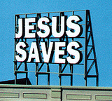 Blair Line All Scale Laser-Cut Wood Billboards - Small for Z, N & HO - Jesus Saves