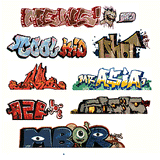 Blair Line N Mega Set Modern "Tagger" Graffiti Decals - #1 Pkg. (8)