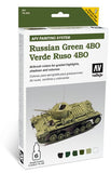 Vallejo Acrylic 8ml Bottle AFV Russian Green 4BO AFV Paint Set (6 Colors)