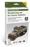 Vallejo Acrylic 8ml Bottle Green Vehicles AFV Weathering Set (7 Colors)