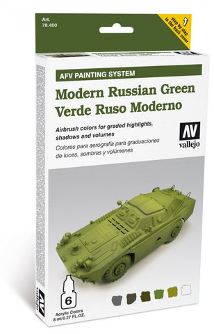 Vallejo Acrylic 8ml Bottle Modern Russian Green AFV Paint Set (6 Colors)