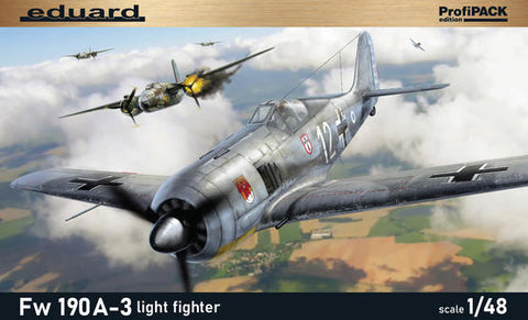 Eduard Aircraft 1/48 WWII Fw190A3 German Light Fighter (Profi-Pack Plastic Kit)