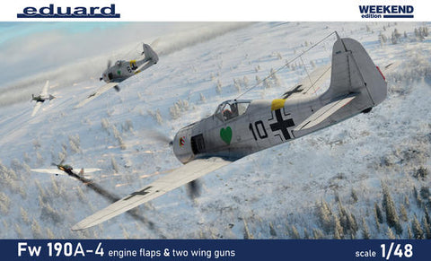 Eduard Aircraft 1/48 WWII Fw190A4 German Fighter w/2 Gun Wings (Weekend Edition Plastic Kit)