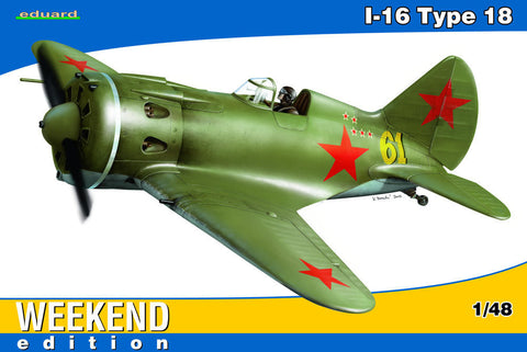 Eduard Aircraft 1/48 I16 Type 18 Soviet Fighter Leningrad Wkd. Edition Kit