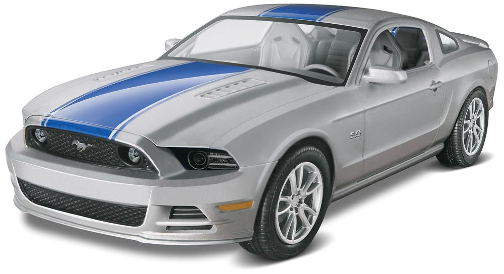 Revell-Monogram Model Cars 1/25 2014 Mustang GT (Silver w/Blue Stripe) Kit
