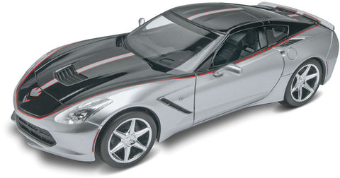 Revell-Monogram Model Cars 1/25 2015 Corvette Stingray Foose Design (Silver/Black) Kit