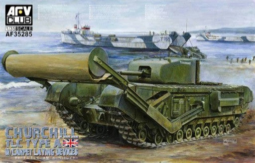 AFV Club Military 1/35 Churchill TLC (Tank Landing Craft) Type A Tank w/Carpet Laying Devices Kit