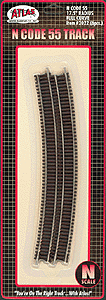 Atlas N Code 55 Track w/Nickel-Silver Rail & Brown Ties - 17-1/2" Radius Full Curve Pkg. (6)